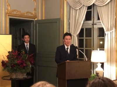 Consul General Michii making remarks