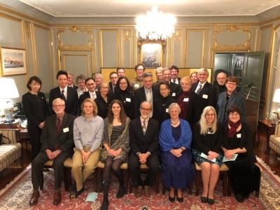 Professor Ramseyer and his family, Consul General and Mrs. Michii, and guests